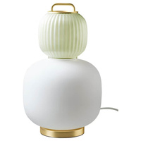 Настольная лампа Ikea Pilblixt, белый/светло-зеленый/золотистый
