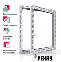 Пластиковое окно ПВХ РЕХАУ BLITZ 650х600 мм, одностворчатое, поворотно-откидное правое, двухкамерный стеклопакет, белое