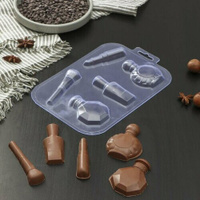 Форма для шоколада и конфет пластиковая «Красота», цвет прозрачный (комплект из 6 шт) Нет бренда