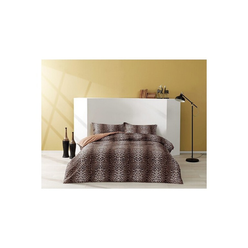 Двойной атласный Комплект постельного белья Tac Leopard Brown