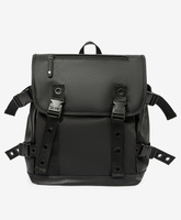 Рюкзак мягкой формы из плотной прочной экокожи черный для мальчика Gulliver (One size)