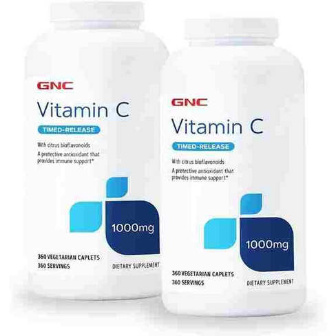 Витамин C с цитрусовыми биофлавоноидами GNC Vitamin C 1000 мг, 2 упаковки по 360 капсул