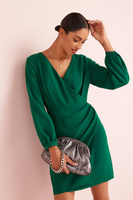 Элегантное платье мини из крепа Next, зеленый