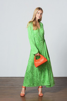 Жаккардовое платье миди и длинными рукавами Next, зеленый