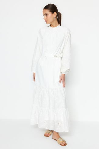 Платье - Белый - А-силуэт Trendyol Modest, белый