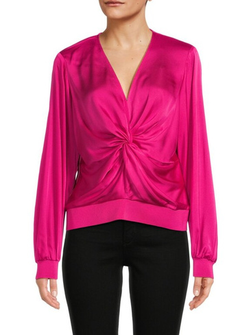 Блузка с перекрученной передней частью Donna Karan, цвет Magenta Pink