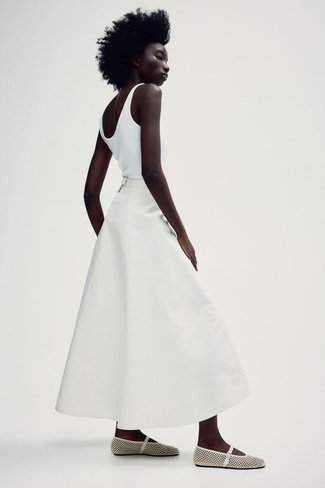 Джинсовая юбка А-силуэта H&M, белый