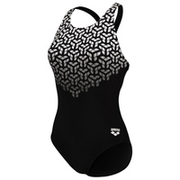 Купальник Arena Women's Kikko V Swimsuit V Back Graphic, цвет Black/Black