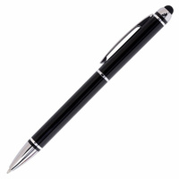 Ручка-стилус SONNEN для смартфонов/планшетов, СИНЯЯ, корпус черный, серебристые детали, линия письма 1 мм, 141