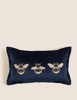 Бархатная подушка-подушка с вышивкой пчелы Marks & Spencer