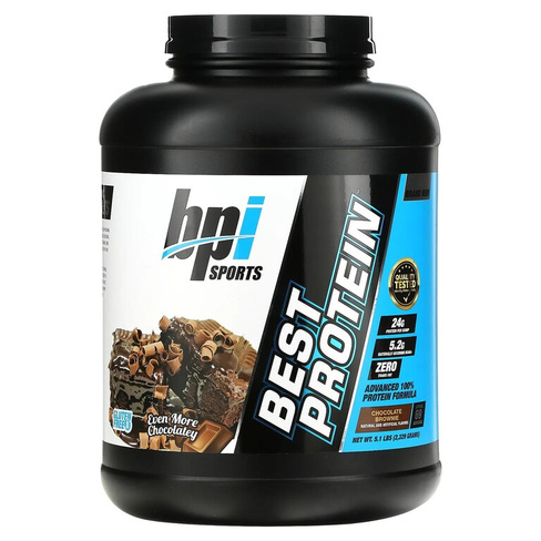 BPI Sports Лучший протеин передовая формула 100%-ного протеина шоколадное брауни 5,1 фунта (2329 г)
