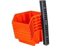 Ящик п/п для метизов, комплект, из 6 шт. цв. оранжевый(оранжевый) 9002 К 263x195x350 мм Полипропилен (РР) Тара