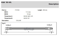 Шланг Тормозной Передн Renault: Megane Classic 1.4 16V 99- K&K арт. FT4764
