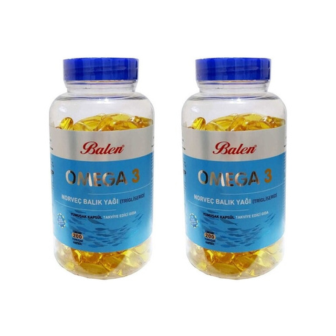 Норвежский рыбий жир Balen Omega-3 (триглицерид) 1380 мг, 2 упаковки по 200 капсул