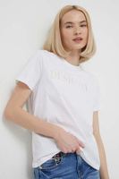 Хлопковая футболка Desigual, белый