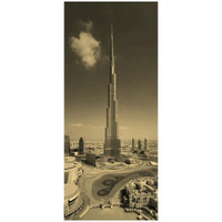 Самоклеящиеся фотообои "Дубай, Бурдж-Халифа", размер: 90x210 см, эффект: сепия, отраженный ФотоОбои.РФ