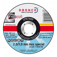 DRONCO Диск отрезной по нержавейке 125х2,0/1.0x22,23 мм. DRONCO AS 60 T Inox Free, 1121340100