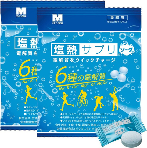 Электролиты Midori Anzen Salt Heat, 168 г, 120 таблеток, 2 предмета