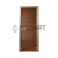 Дверь для бани и сауны Just a Door Бронза 700х1900 мм, 6 мм, 2 петли, хвоя