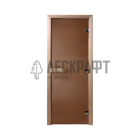 Дверь для сауны и бани Just a Door Бронза матовая 700х1900 мм, 6 мм, 2 петли, хвоя