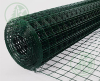 Сетка сварная 50х50х2,1(1,6мм) (1,8х15м) оцинк с ПП (зеленая)