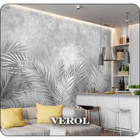 Флизелиновые фотообои Verol папоротники 315x270 см, серый, 3 полосы