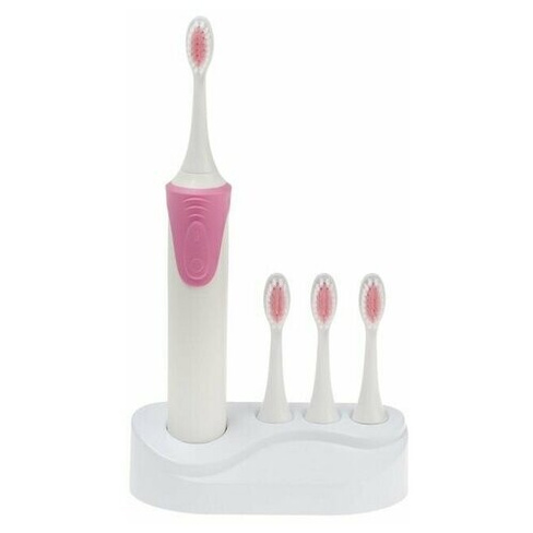Электрическая зубная щётка Luazon LP-009, вибрационная, 8500 дв/мин, 4 насадки, 2хАА, розовая Нет бренда