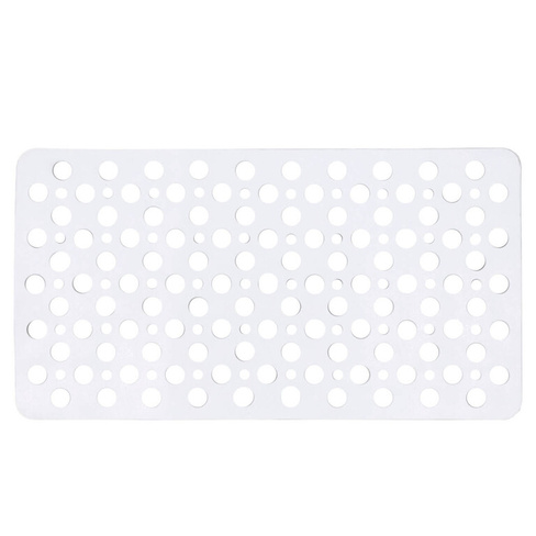 Коврик для ванны/душа, 36х66 см, противоскользящий, резина, прямоугольный, белый, Polka dot