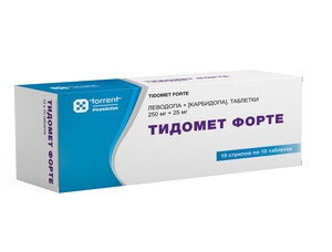Тидомет Форте Таблетки 250 мг/25 мг 100 шт Торрент