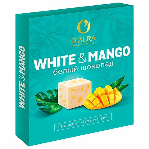 Шоколад порционный O'ZERA "White Mango" белый с манго, 90 г (12 кубиков), ООС850