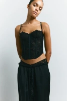 Кружевное бюстье без подкладки H&M, черный