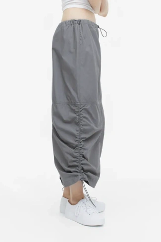 Хлопковая юбка H&M, серый