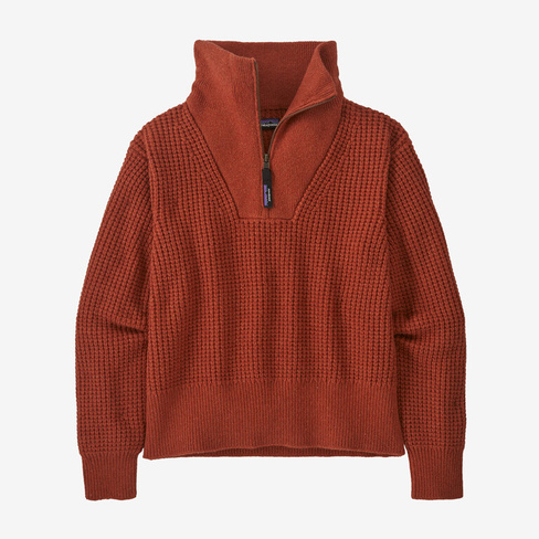Женский свитер из переработанной шерсти с молнией 1/4 Patagonia, красный