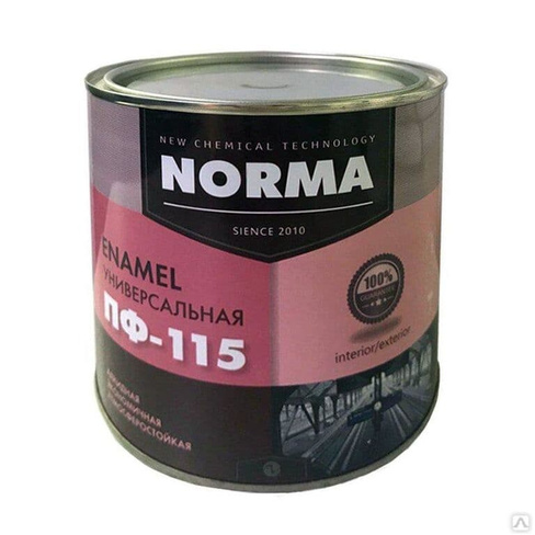 Эмаль Novocolor ПФ-115 НОРМА, красная (1,9 кг) литография
