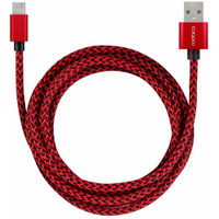 Кабель Rombica Digital USB - microUSB (AB-04), 2 м, черный/красный