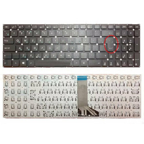 Клавиатура для Asus X555L черная без рамки, Г- образный Enter, шлейф 10 см Sino Power