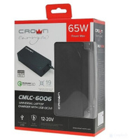 Зарядное устройство для ноутбука Crown, 19 конн, 65Вт, USB QC3.0, CMLC-6006 CROWN MICRO