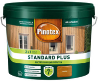 PINOTEX Standard Plus быстросохнущая пропитка по дереву для внутренних и наружных работ орегон (9л)