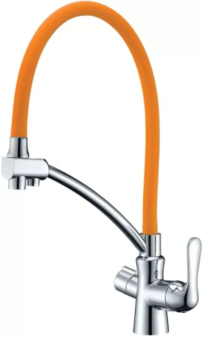 Смеситель для кухни Lemark Comfort LM3070C-Orange оранжевый, с подключением к фильтру