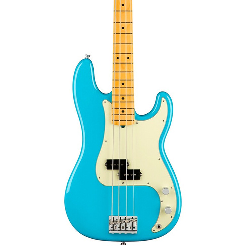 Накладка на гриф Fender American Professional II Precision Bass, клен, цвет Майами синий