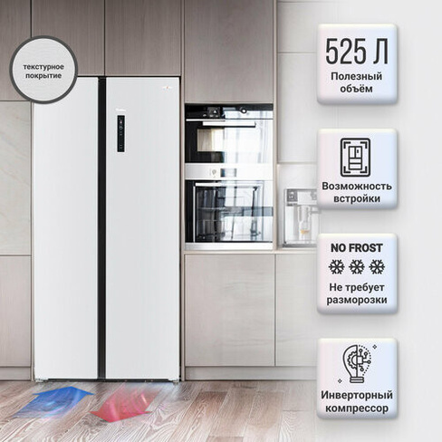Холодильник TESLER RSD-537BI SPARKLING WHITE Tesler