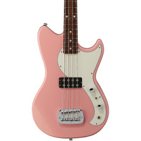 G&L Fullerton Deluxe Fallout Shortscale Электробас-гитара в корпусе, розовая