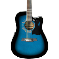 Акустически-электрическая гитара Ibanez V70CE Dreadnought, прозрачная синяя