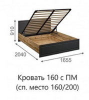 Кровать 1,6 Лацио Сканди с подъемным механизмом (г. Орёл)