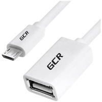 Переходник/адаптер GCR USB - microUSB 28 AWG (GCR-MB5), 1 м, белый