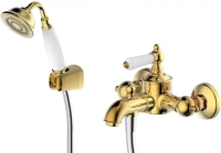 Смеситель для ванны Bravat Art F675109G-B золото, белый