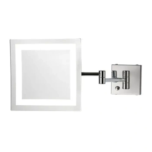 BERTOCCI FAMIGLIA Косметическое настенное зеркало с LED-подсветкой и выключателем, 3-х кратное увеличение, цвет хром Ber