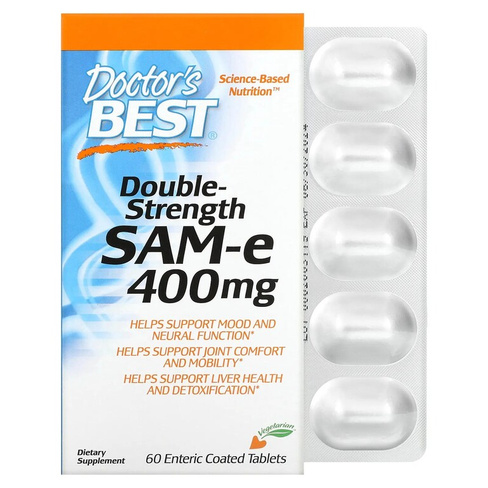 Doctor's Best SAM-e Double Strength 400 мг 60 таблетки покрытые желудочно-резистентной оболочкой