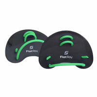 Лопатки для плавания пальчиковые Flat Ray Finger Paddles HQ (черный - зеленый / 160)