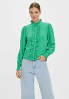 Рубашка Vero Moda с оборками, зеленый